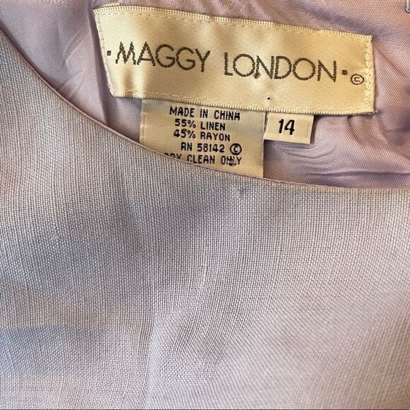 Vintage Maggy London‎ Linen Blend Embroidered Dress - Picture 7 of 7